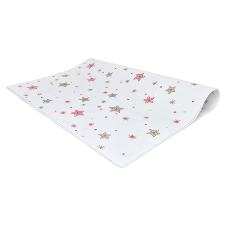 Hârtie de mătase model Crăciun Star Parade, top de coli pliate 28 g/m² – dimensiune 50x75cm