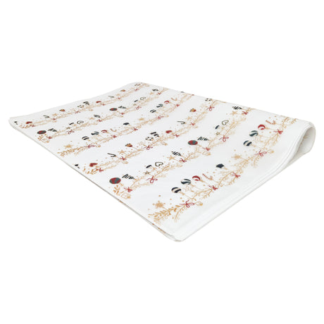 Hârtie de mătase model Crăciun Tinsel Tales, top de coli pliate 17 g/m² – dimensiune 50x75cm