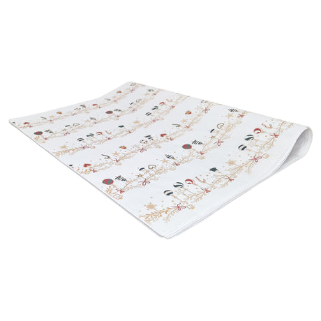 Hârtie de mătase model Crăciun Tinsel Tales, top de coli pliate 28 g/m² – dimensiune 50x75cm