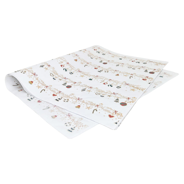 Hârtie de mătase model Crăciun Tinsel Tales, top de coli 28 g/m² – dimensiune 50x75cm