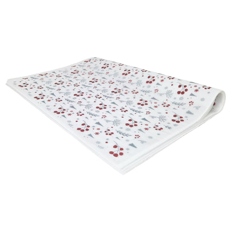 Hârtie de mătase model Crăciun Winter Berries, top de coli pliate 17 g/m² – dimensiune 50x75cm