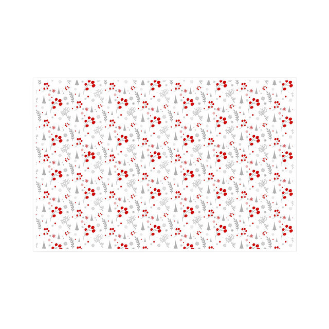 Hârtie de mătase model Crăciun Winter Berries, coală deschisă, 28 g/m² – dimensiune 50x75cm