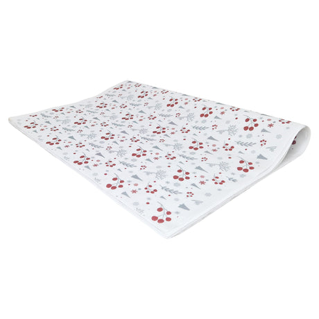 Hârtie de mătase model Crăciun Winter Berries, top de coli pliate 28 g/m² – dimensiune 50x75cm