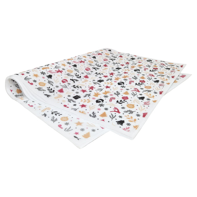 Hârtie de mătase model Crăciun Holiday Remix, top de coli 17 g/m² – dimensiune 50x75cm
