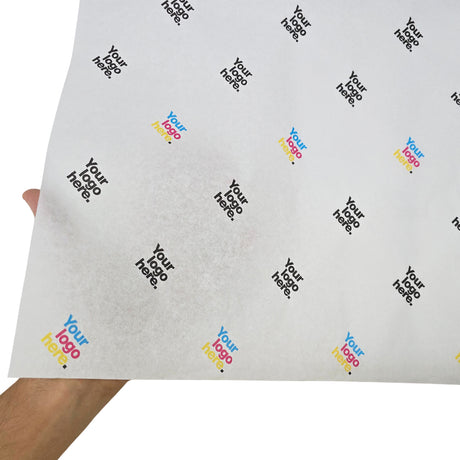 Hârtie de mătase personalizată albă, textură și transparență, 28g/m² – dimensiune 50x75cm