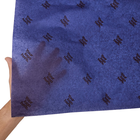 Hârtie de mătase personalizată albastru regal, textură și transparență, 17g/m² – dimensiune 50x75cm