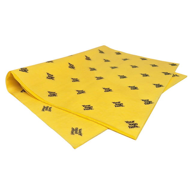 Hârtie de mătase personalizată galbenă, top de coli 17g/m² – dimensiune 50x75cm