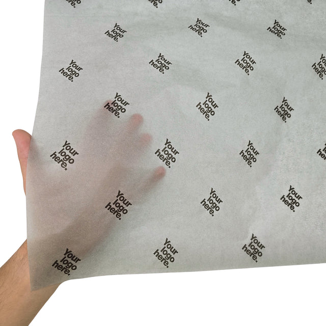 Hârtie de mătase personalizată gri, textură și transparență, 17g/m² – dimensiune 50x75cm