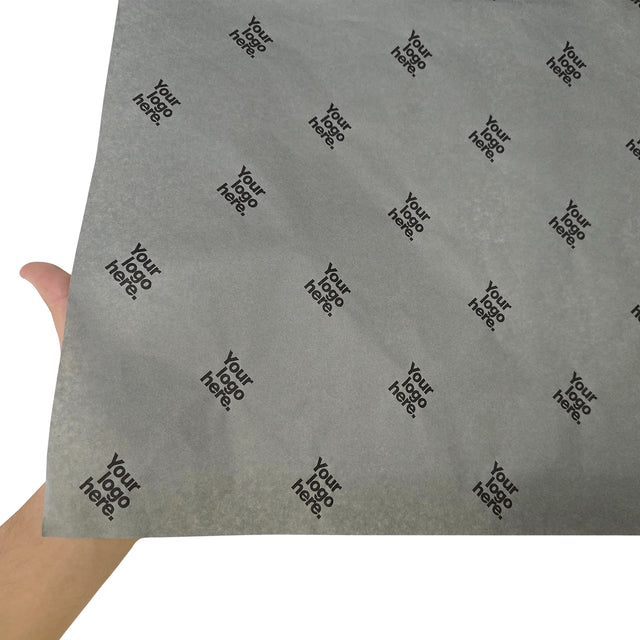 Hârtie de mătase personalizată gri, textură și transparență, 28g/m² – dimensiune 50x75cm