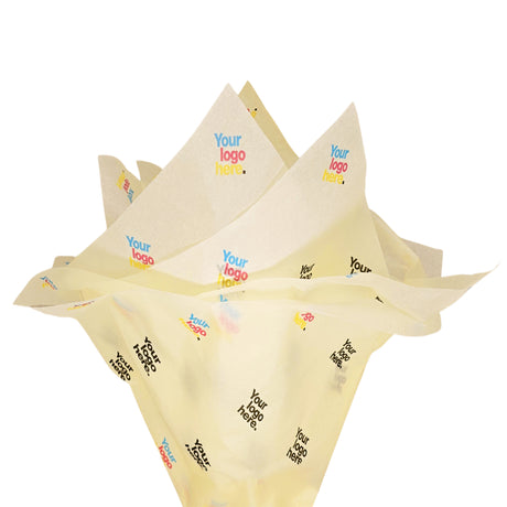 Hârtie de mătase personalizată ivory, aranjament evantai, 17gr – dimensiune 50x75cm