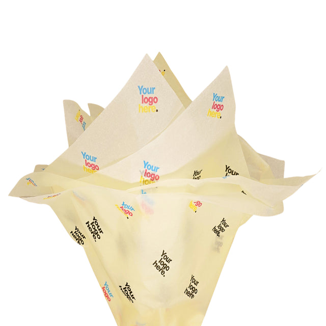 Hârtie de mătase personalizată ivory, aranjament evantai, 17gr – dimensiune 50x75cm