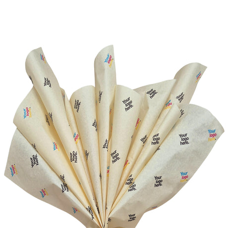 Hârtie de mătase personalizată ivory, aranjament evantai, 28g/m² – dimensiune 50x75cm