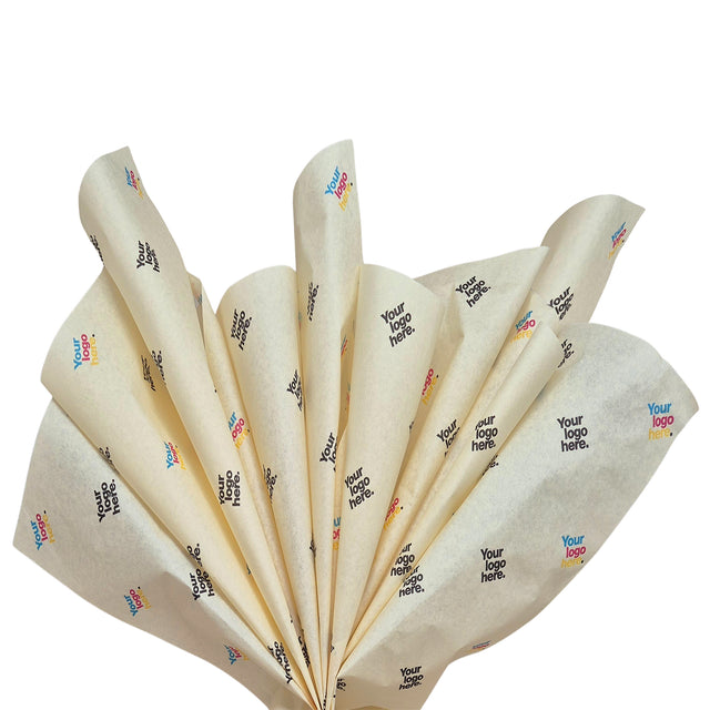 Hârtie de mătase personalizată ivory, aranjament evantai, 28g/m² – dimensiune 50x75cm