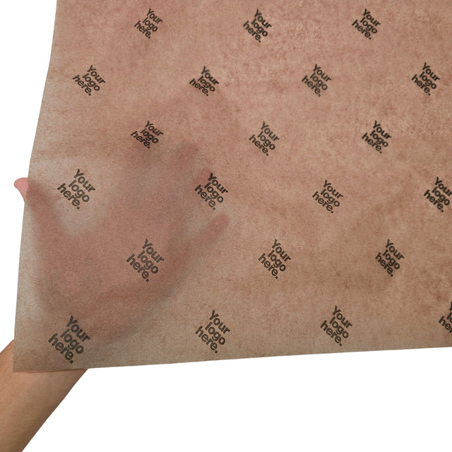 Hârtie de mătase personalizată maro-ciocolatiu, textură și transparență, 17g/m² – dimensiune 50x75cm