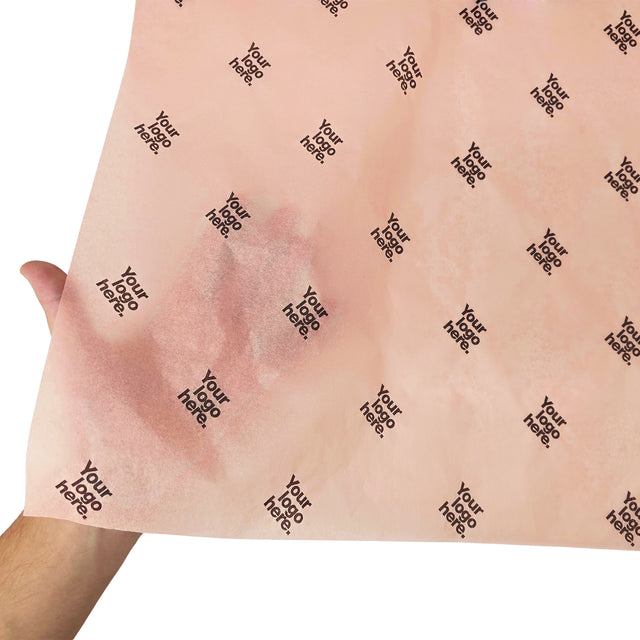 Hârtie de mătase personalizată culoarea piersicii, textură și transparență, 17g/m² – dimensiune 50x75cm