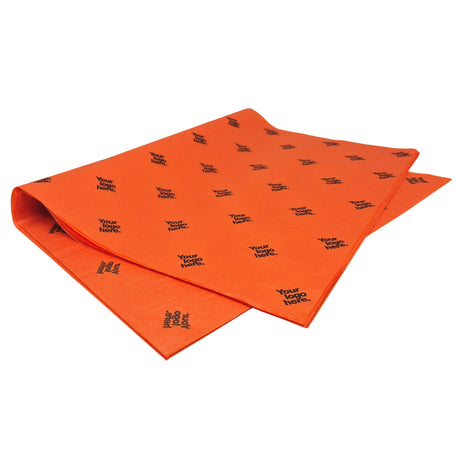 Hârtie de mătase personalizată portocalie, top de coli 17g/m² – dimensiune 50x75cm