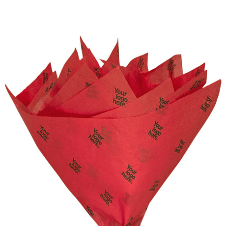 Hârtie de mătase personalizată roșie, aranjament evantai, 17gr – dimensiune 50x75cm