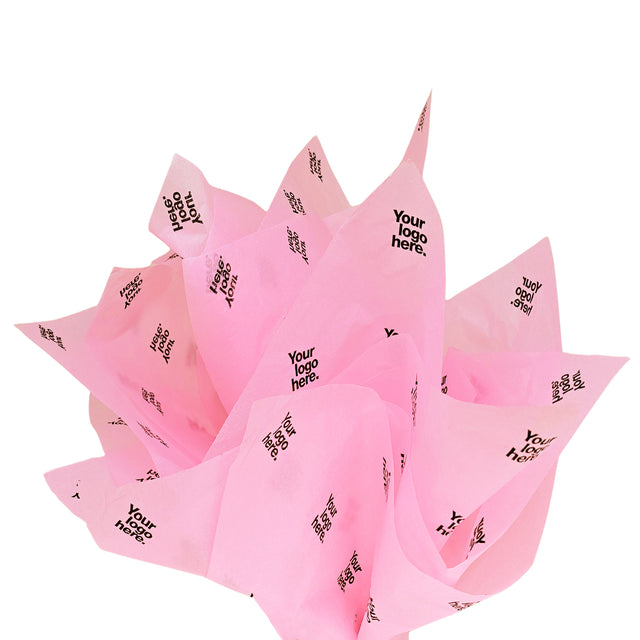 Hârtie de mătase personalizată roz pastel, aranjament evantai, 17g/m² – dimensiune 50x75cm