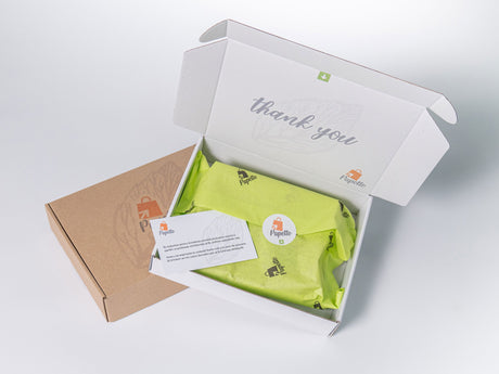 Hârtie de mătase verde-lime personalizata, aranjată într-o cutie de transport si thank you card, 28g/m² – dimensiune 50x75cm