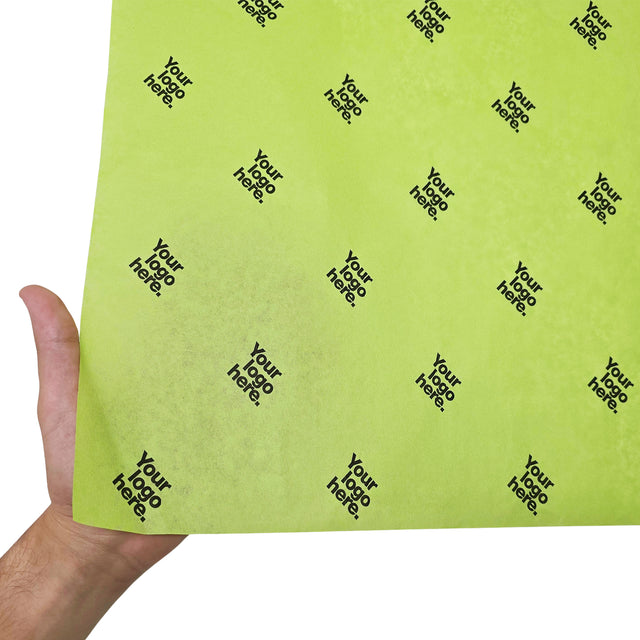 Hârtie de mătase personalizată verde-lime, textură și transparență, 28g/m² – dimensiune 50x75cm