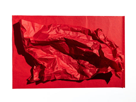 Hârtie de mătase roșie, coală deschisă pentru ambalat, 28g/m² – dimensiune 50x75cm