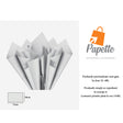 Hârtie de mătase arigintiu metalizat, aranjament evantai, 17g/m² – dimensiune 50x75cm