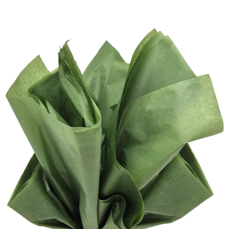 Hârtie de mătase verde-măsliniu, aranjament evantai, 17g/m² – dimensiune 50x75cm