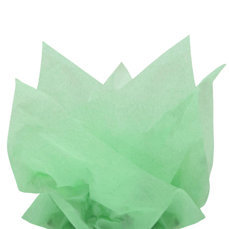 Hârtie de mătase verde menta, aranjament evantai, 17g/m² – dimensiune 50x75cm