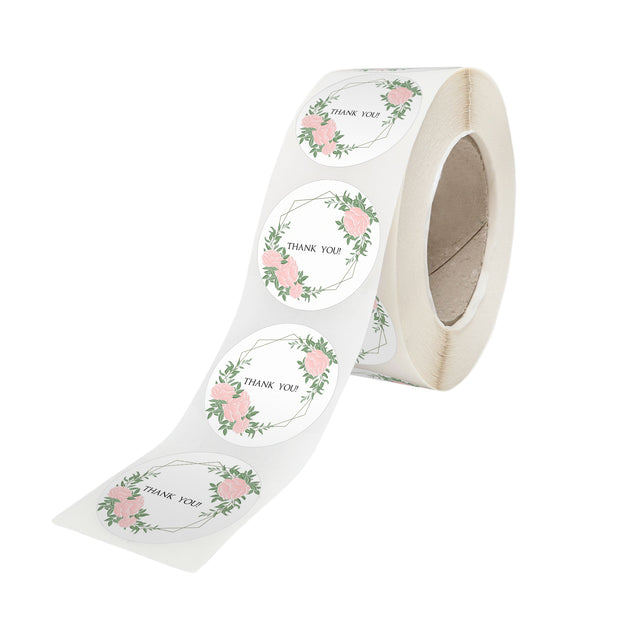 Etichetă autoadezivă/sticker Rotund Model Thank You Rose Garden