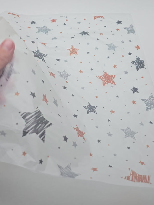 Impachetare Hârtie de mătase model Crăciun Star Doodle Night, 17 g/m² – dimensiune 50x75cm