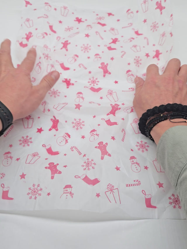 Impachetare Hârtie de mătase model Crăciun Gingerbread Parade, 17 g/m² – dimensiune 50x75cm