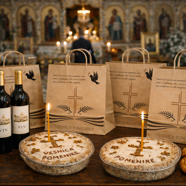 NATURAL kraft paper bag for funerals, commemorations, burials - Model 1 24 x 31(H) x 10cm