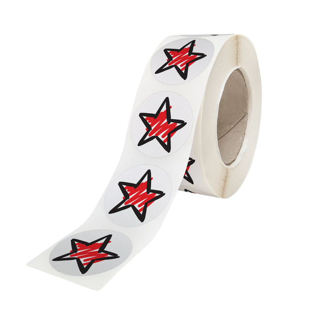 Rola stickere model Craciun Ornament Fiesta – stickere rotunde pentru ambalaje de sarbatori