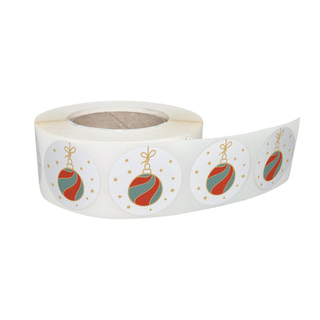 Rola stickere decorative Craciun Tinsel Tales – etichete rotunde pentru pachete și cadouri