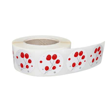 Rola stickere decorative Craciun Winter Berries – etichete rotunde pentru pachete și cadouri