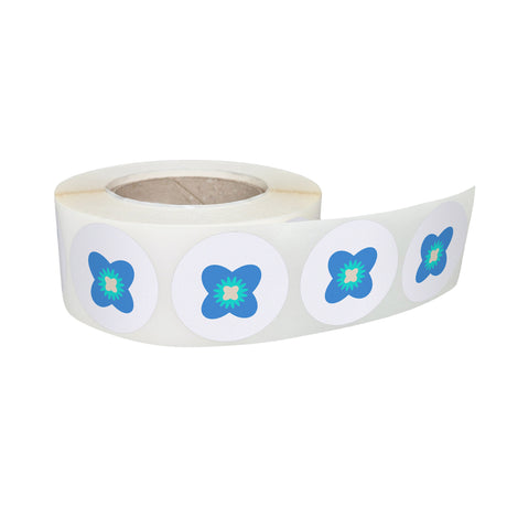 Rola stickere decorative Floral Blue Meadow 1C – etichete rotunde pentru pachete și cadourilor