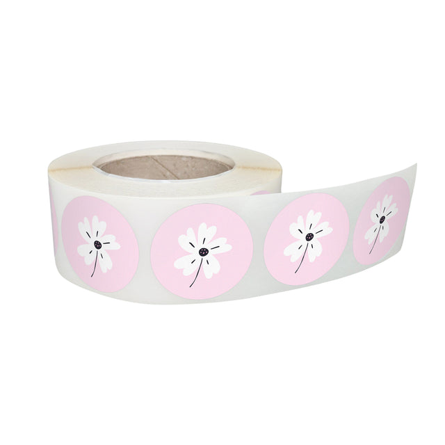 Rola stickere decorative model Floral Garden Joy 8c – etichete rotunde pentru pachete și cadouri