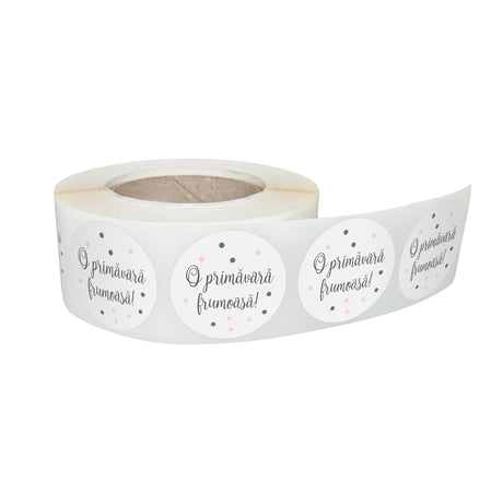 Rola stickere decorative Floral Mono Dots 3b – etichete rotunde pentru pachete și cadouri