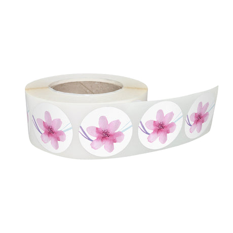 Rola stickere decorative model Floral Pastel Dream 12c – etichete rotunde pentru pachete și cadouri