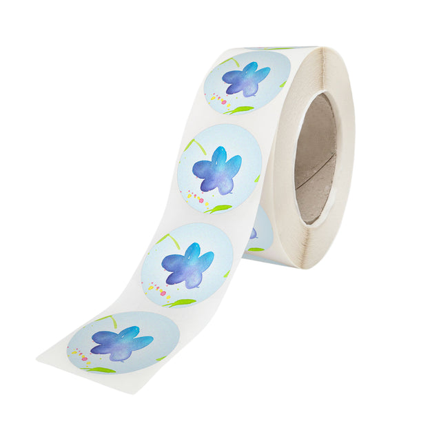 Rola stickere model Floral Rainbow Garden 13a – stickere rotunde pentru ambalaje de sarbatori