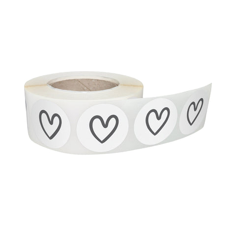 Rola stickere decorative model Love Flying Hearts 7b – etichete rotunde pentru pachete și cadouri