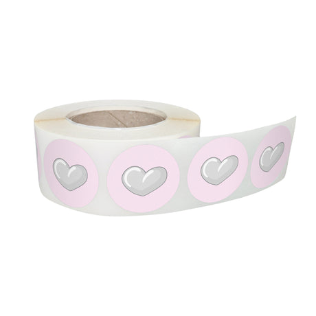 Rola stickere decorative model Love Pink Heart Trails 1c – etichete rotunde pentru pachete și cadouri