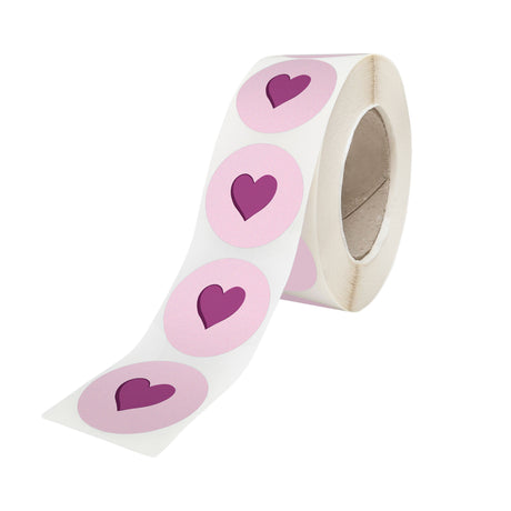 Rola stickere model Love Pop Hearts 5c – stickere rotunde pentru ambalaje de sarbatori
