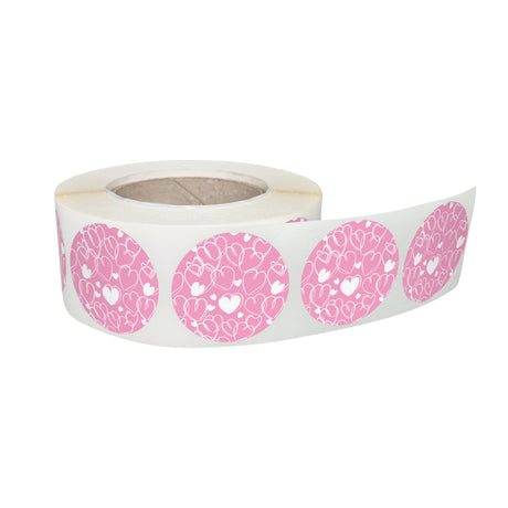 Rola stickere decorative model Love Sketchy Hearts 6c – etichete rotunde pentru pachete și cadouri