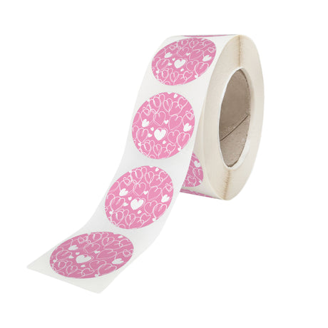 Rola stickere model Love Sketchy Hearts 6c – stickere rotunde pentru ambalaje de sarbatori