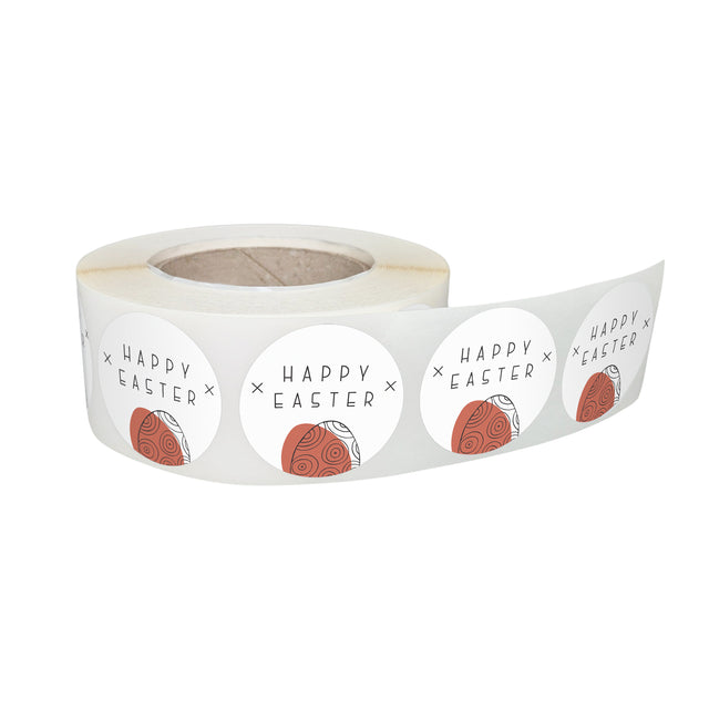 Rola stickere decorative Paște Color Splash Eggs 8A – etichete rotunde pentru pachete și cadouri