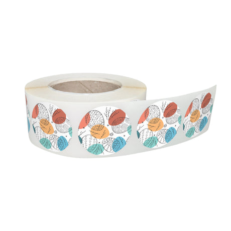Rola stickere decorative Paște Color Splash Eggs 8B – etichete rotunde pentru pachete și cadouri