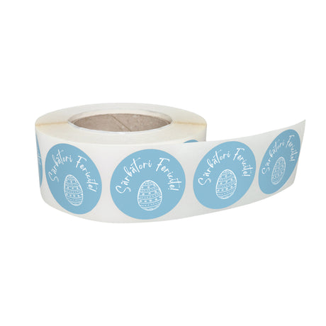 Rola stickere decorative Paște Pastel Egg Delight 4A – etichete rotunde pentru pachete și cadouri