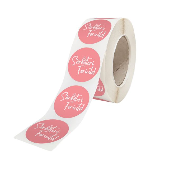 Rola stickere model Paște Pastel Egg Delight 4B – stickere rotunde pentru ambalaje de sarbatori