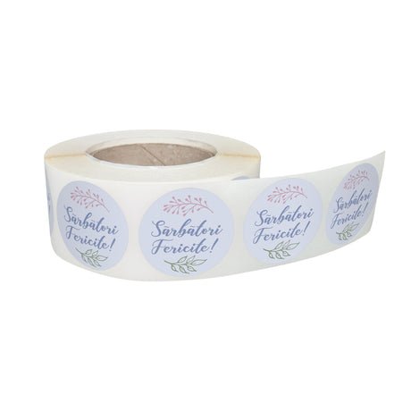 Rola stickere decorative Paște Pastel Egg Garden 1B – etichete rotunde pentru pachete și cadouri